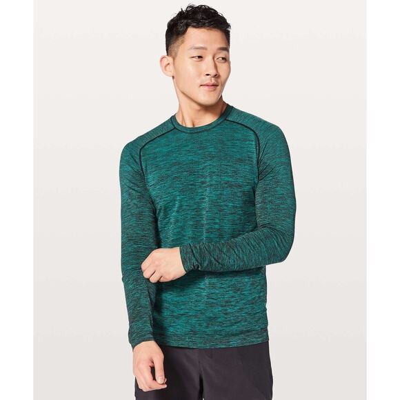Lululemon Mens Metal Vent Tech Long Sleeve Top Spirit Green Black Size M - Picture 1 of 9